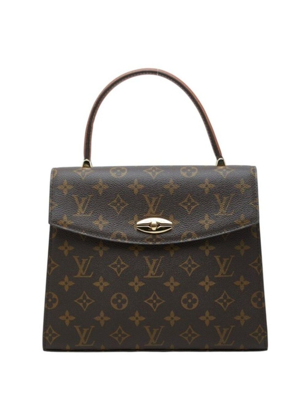 Louis Vuitton Monogram Malesherbes Handbag Brown Leather
